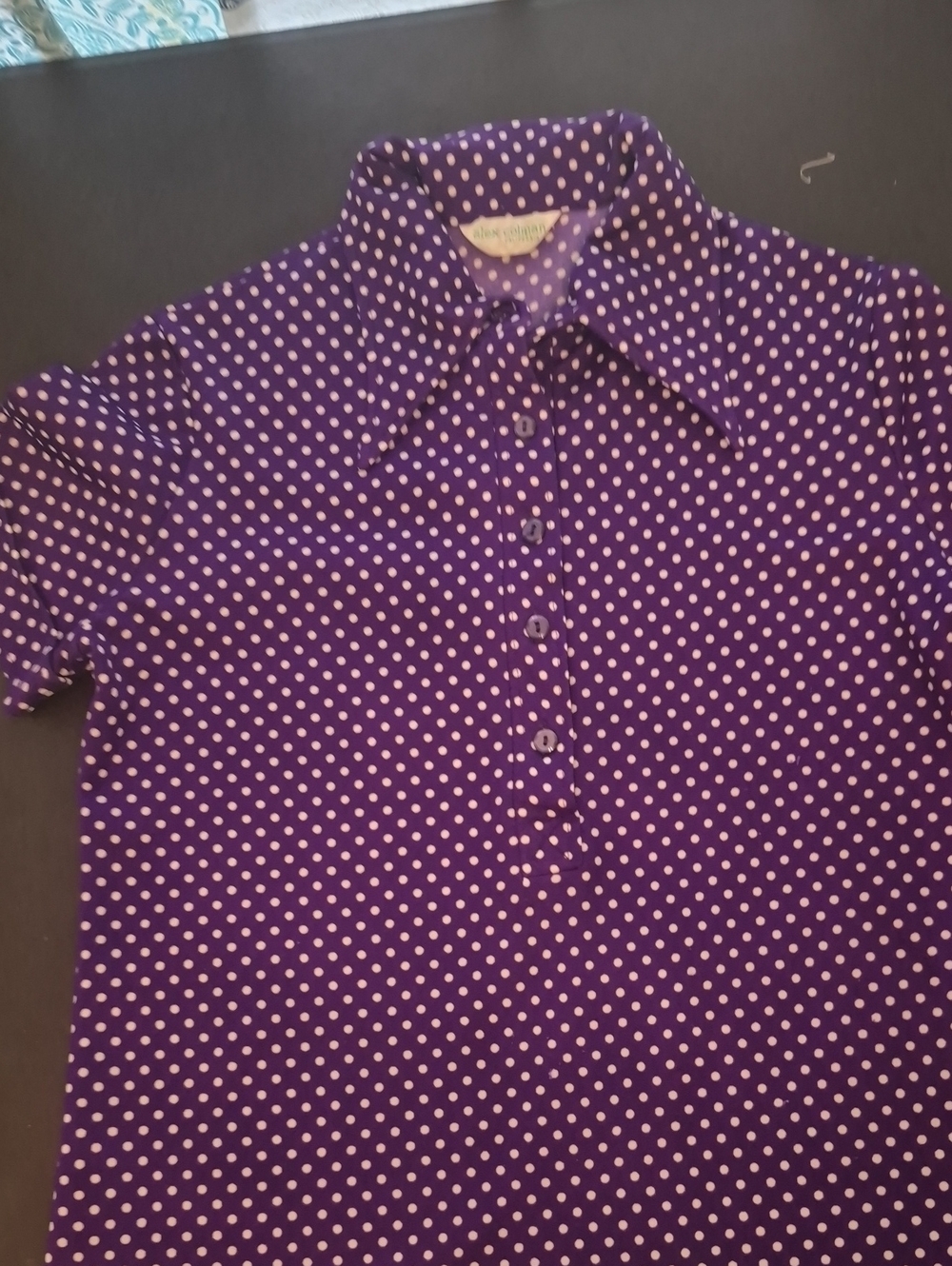 Womens Purple Polka Dot Shirt - Alex Colman/California NO TAG ON THE SHIRT, MED